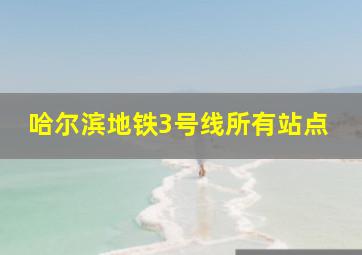 哈尔滨地铁3号线所有站点