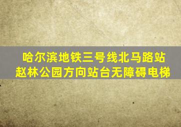 哈尔滨地铁三号线北马路站赵林公园方向站台无障碍电梯