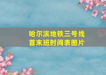 哈尔滨地铁三号线首末班时间表图片