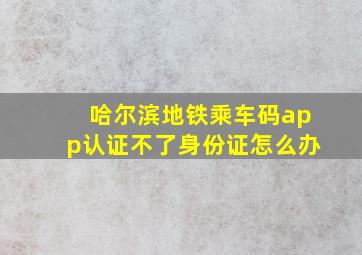 哈尔滨地铁乘车码app认证不了身份证怎么办