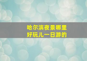 哈尔滨夜景哪里好玩儿一日游的