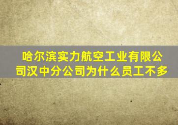 哈尔滨实力航空工业有限公司汉中分公司为什么员工不多