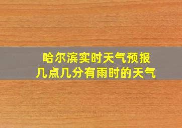 哈尔滨实时天气预报几点几分有雨时的天气