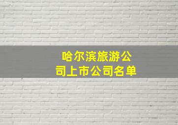 哈尔滨旅游公司上市公司名单