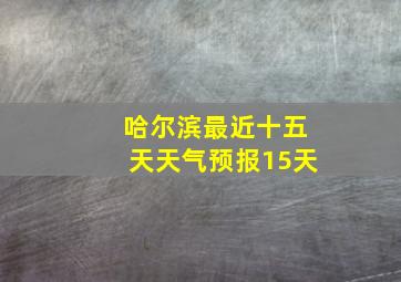 哈尔滨最近十五天天气预报15天