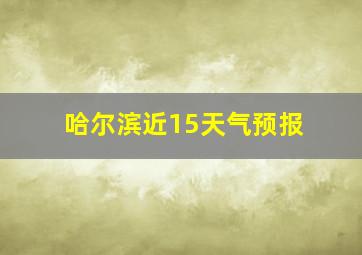 哈尔滨近15天气预报