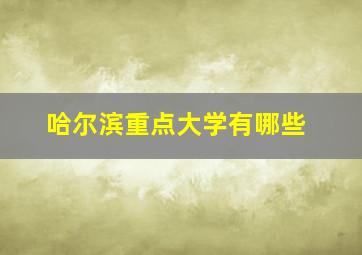 哈尔滨重点大学有哪些