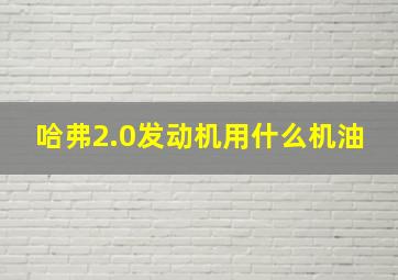 哈弗2.0发动机用什么机油