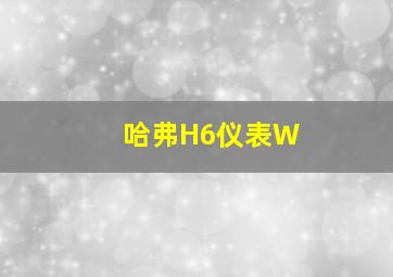 哈弗H6仪表W