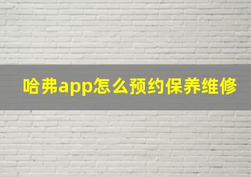 哈弗app怎么预约保养维修