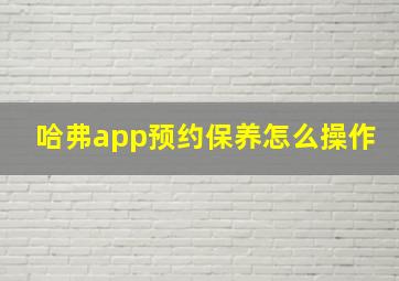 哈弗app预约保养怎么操作