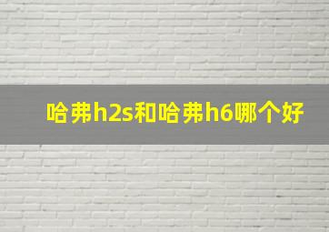 哈弗h2s和哈弗h6哪个好