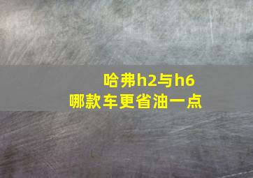 哈弗h2与h6哪款车更省油一点