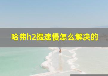 哈弗h2提速慢怎么解决的