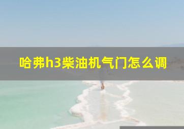 哈弗h3柴油机气门怎么调