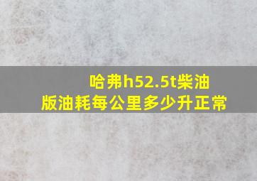 哈弗h52.5t柴油版油耗每公里多少升正常