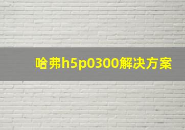 哈弗h5p0300解决方案