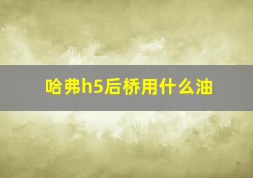 哈弗h5后桥用什么油