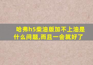 哈弗h5柴油版加不上油是什么问题,而且一会就好了