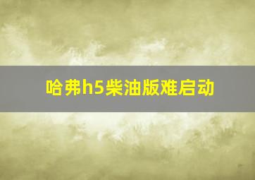 哈弗h5柴油版难启动