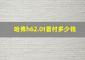 哈弗h62.0t首付多少钱