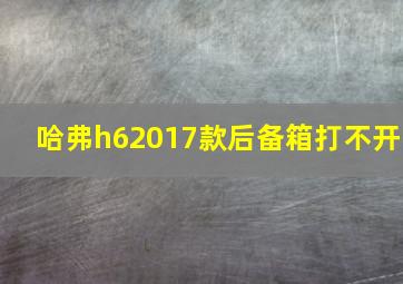 哈弗h62017款后备箱打不开