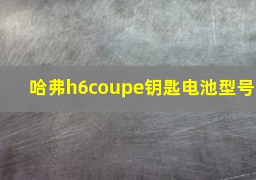 哈弗h6coupe钥匙电池型号