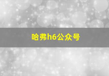 哈弗h6公众号