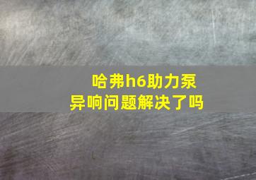 哈弗h6助力泵异响问题解决了吗