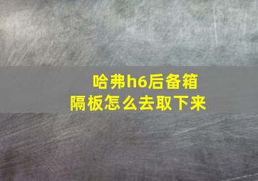 哈弗h6后备箱隔板怎么去取下来