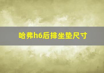 哈弗h6后排坐垫尺寸