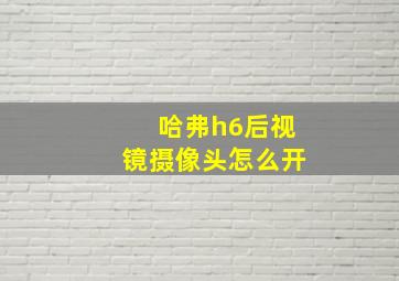 哈弗h6后视镜摄像头怎么开