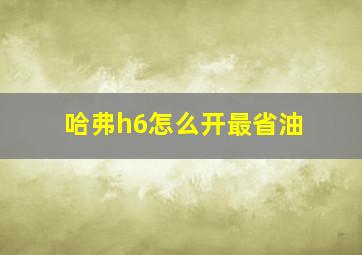 哈弗h6怎么开最省油