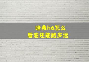 哈弗h6怎么看油还能跑多远