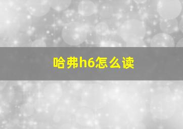 哈弗h6怎么读