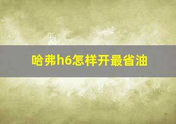 哈弗h6怎样开最省油