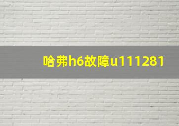 哈弗h6故障u111281