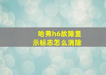 哈弗h6故障显示标志怎么消除