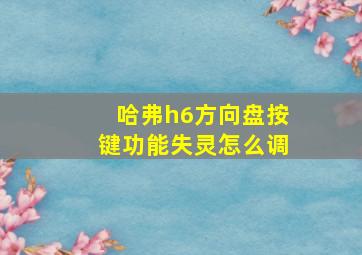 哈弗h6方向盘按键功能失灵怎么调