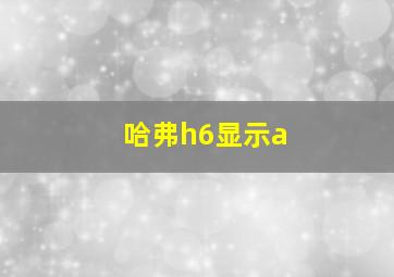 哈弗h6显示a