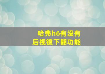 哈弗h6有没有后视镜下翻功能