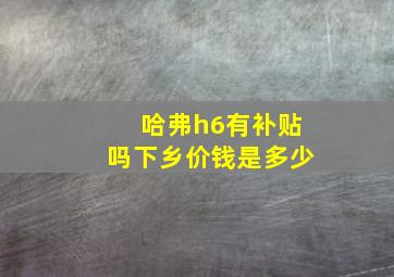 哈弗h6有补贴吗下乡价钱是多少