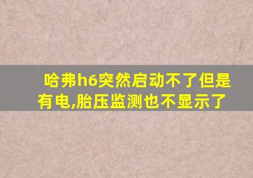 哈弗h6突然启动不了但是有电,胎压监测也不显示了