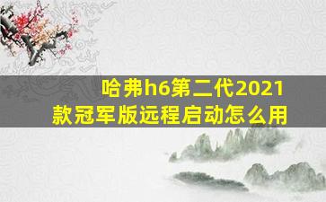 哈弗h6第二代2021款冠军版远程启动怎么用