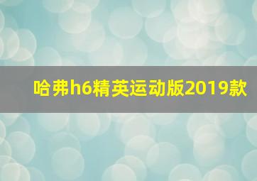 哈弗h6精英运动版2019款