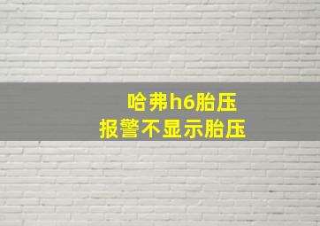 哈弗h6胎压报警不显示胎压