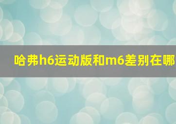 哈弗h6运动版和m6差别在哪