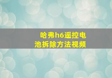 哈弗h6遥控电池拆除方法视频