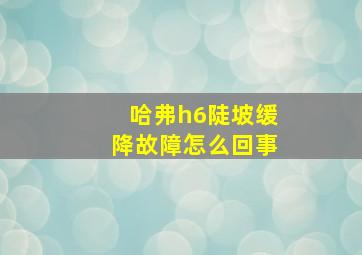 哈弗h6陡坡缓降故障怎么回事