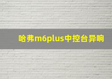 哈弗m6plus中控台异响